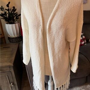 ASOS Cream Textured Open-Front Cardigan